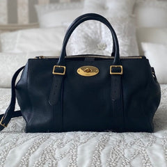 Mulberry Black Double Zipped BaysWater