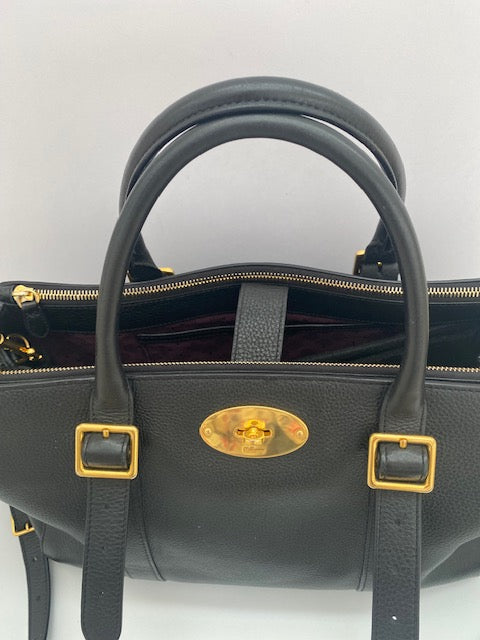 Mulberry Black Double Zipped BaysWater