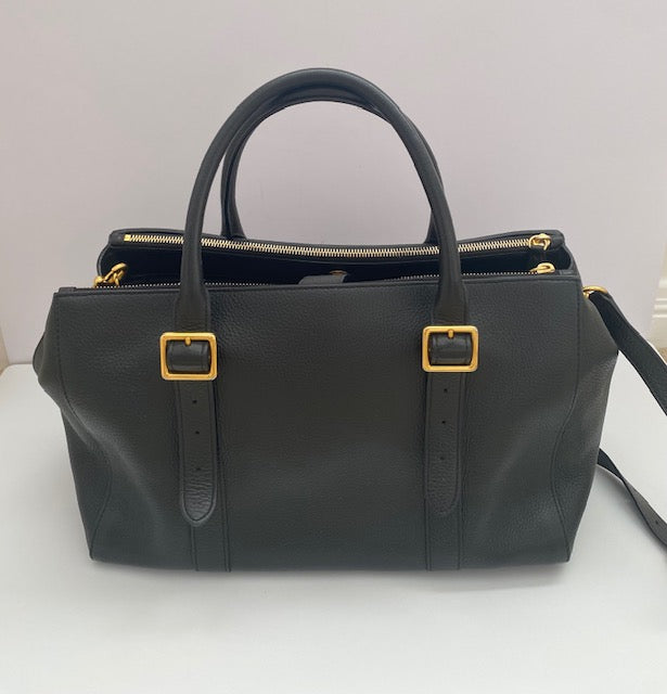 Mulberry Black Double Zipped BaysWater