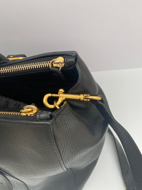 Mulberry Black Double Zipped BaysWater