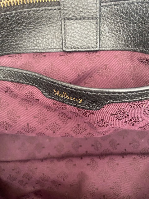 Mulberry Black Double Zipped BaysWater