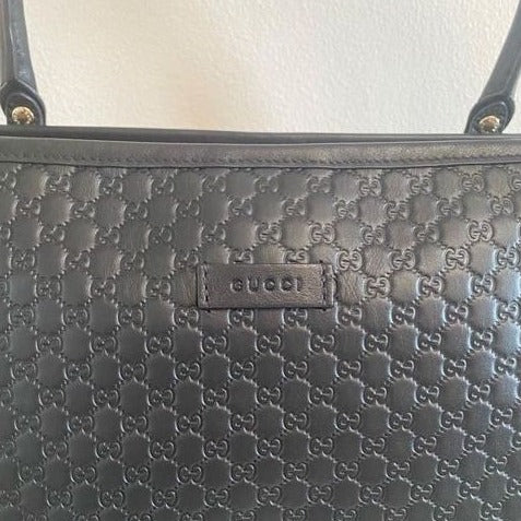 Gucci  Dome Black Leather Tote