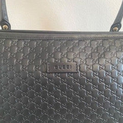 Gucci  Dome Black Leather Tote