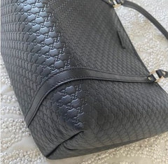 Gucci  Dome Black Leather Tote