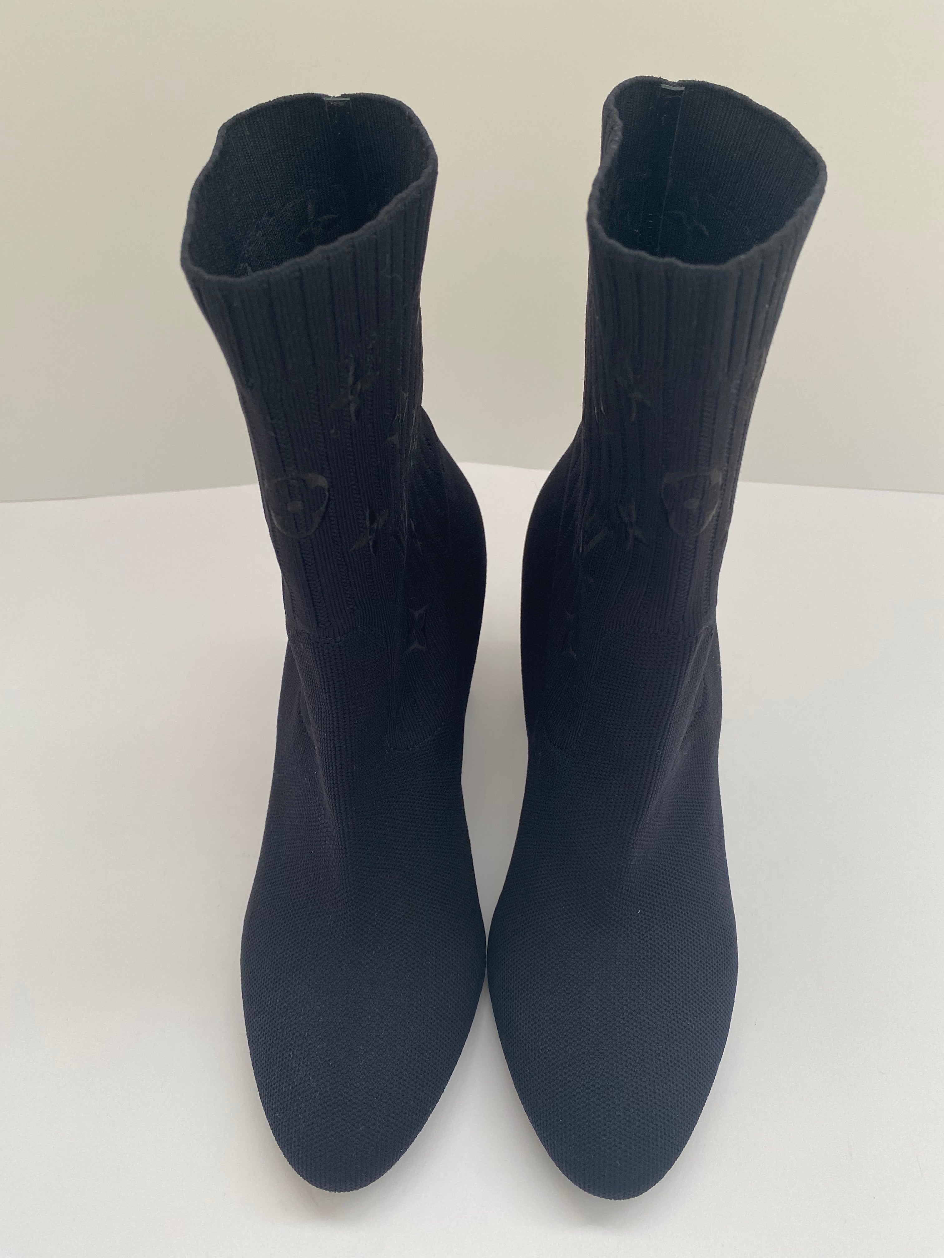 Louis Vuitton Black/Monogram Silhouette Ankle Boots