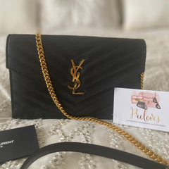 Saint Laurent Black Envelope Cassandra