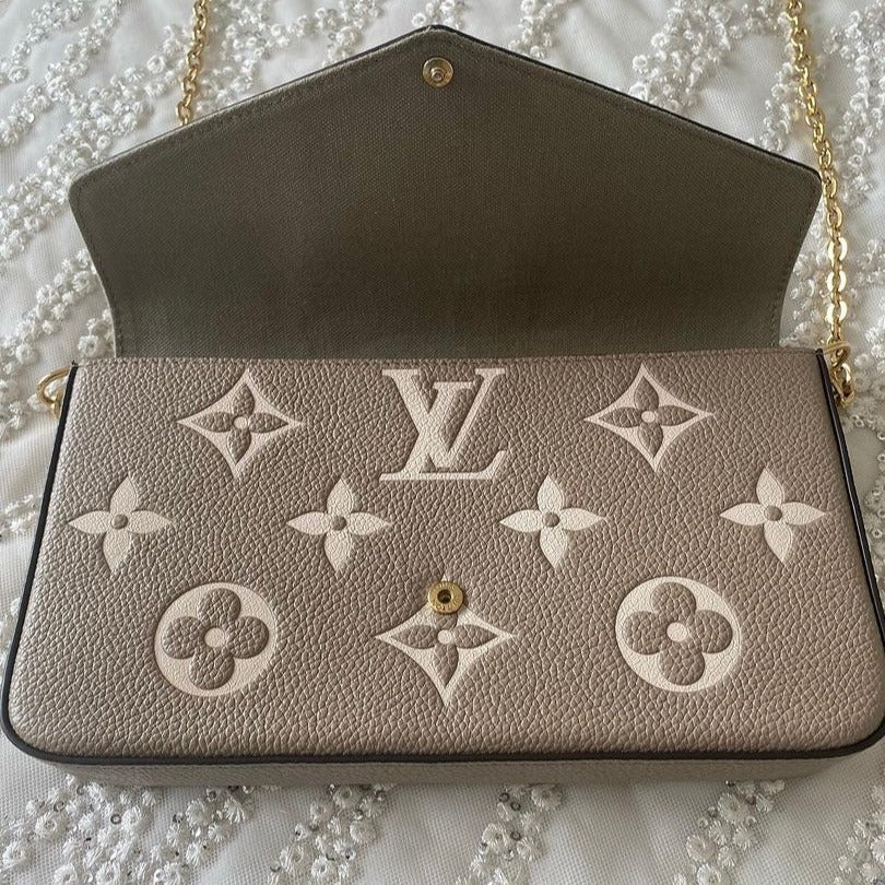 Louis Vuitton Tourterelle/Creme Pochette Felicie