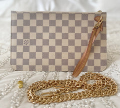 Louis Vuitton Neverfull Pouch In Damier Azur