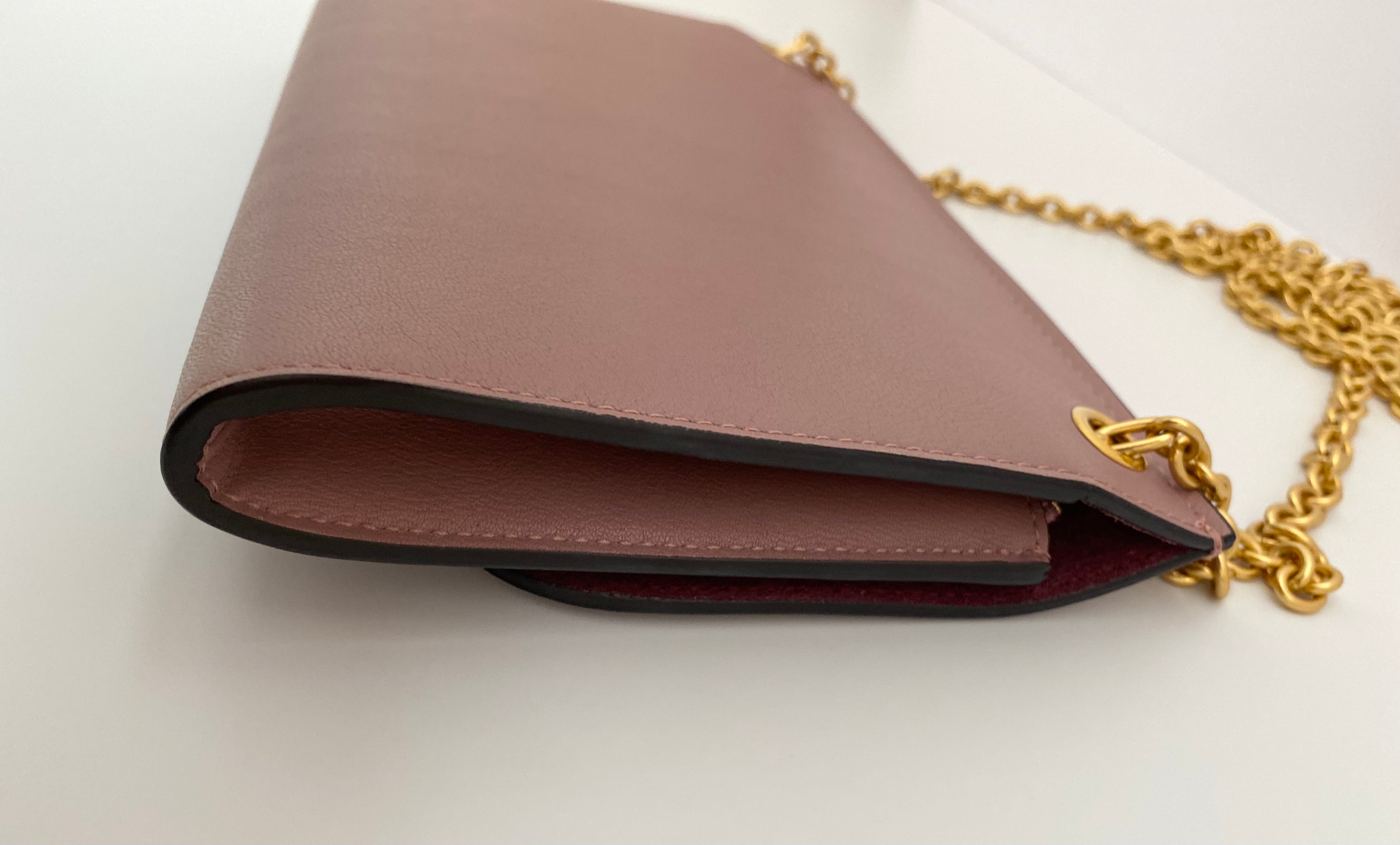 Mulberry Pink Amberly Pouch In Micro Classic Grain Leather