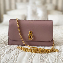 Mulberry Pink Amberly Pouch In Micro Classic Grain Leather