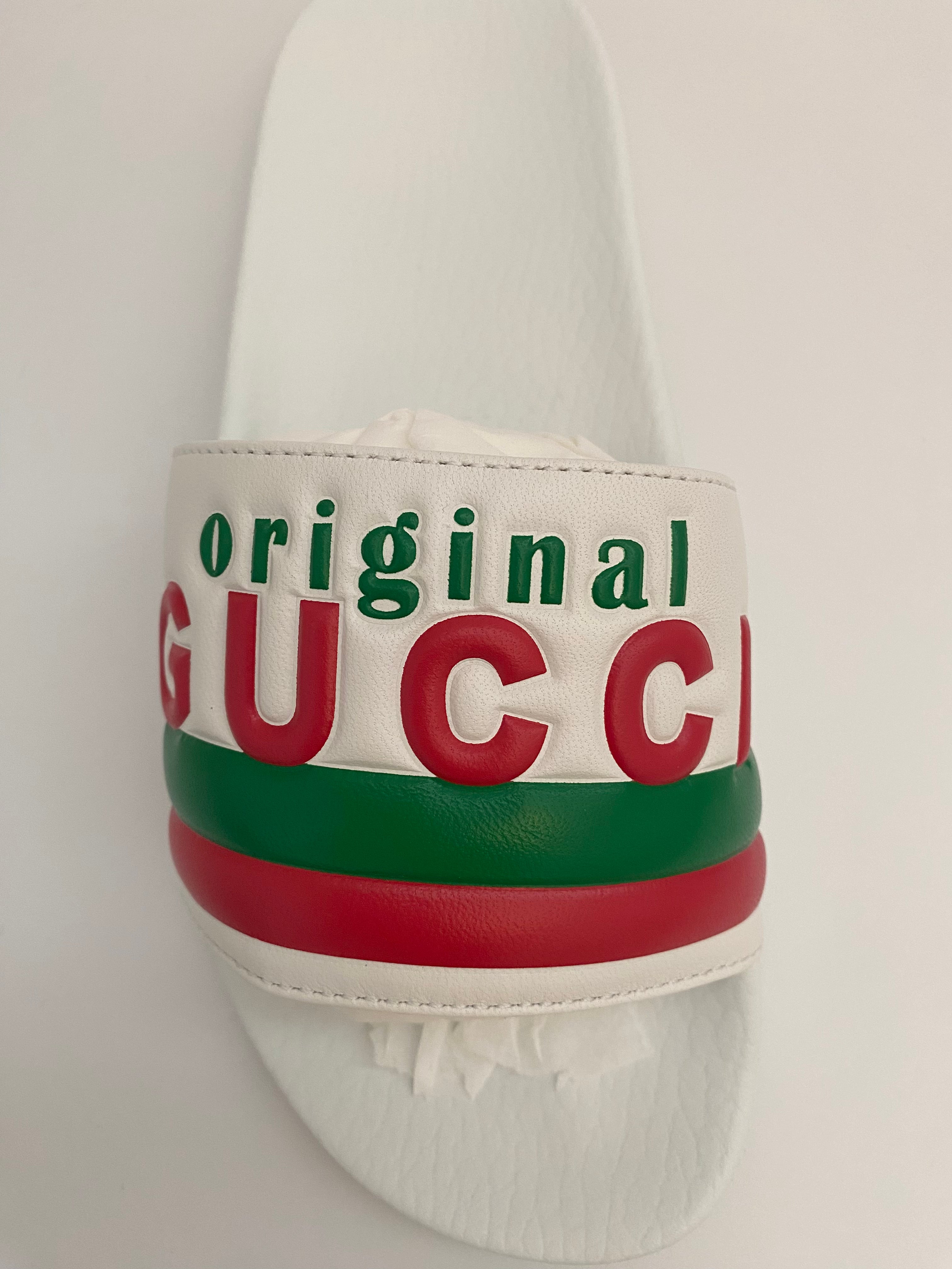 Gucci Original Slides With Logo Print