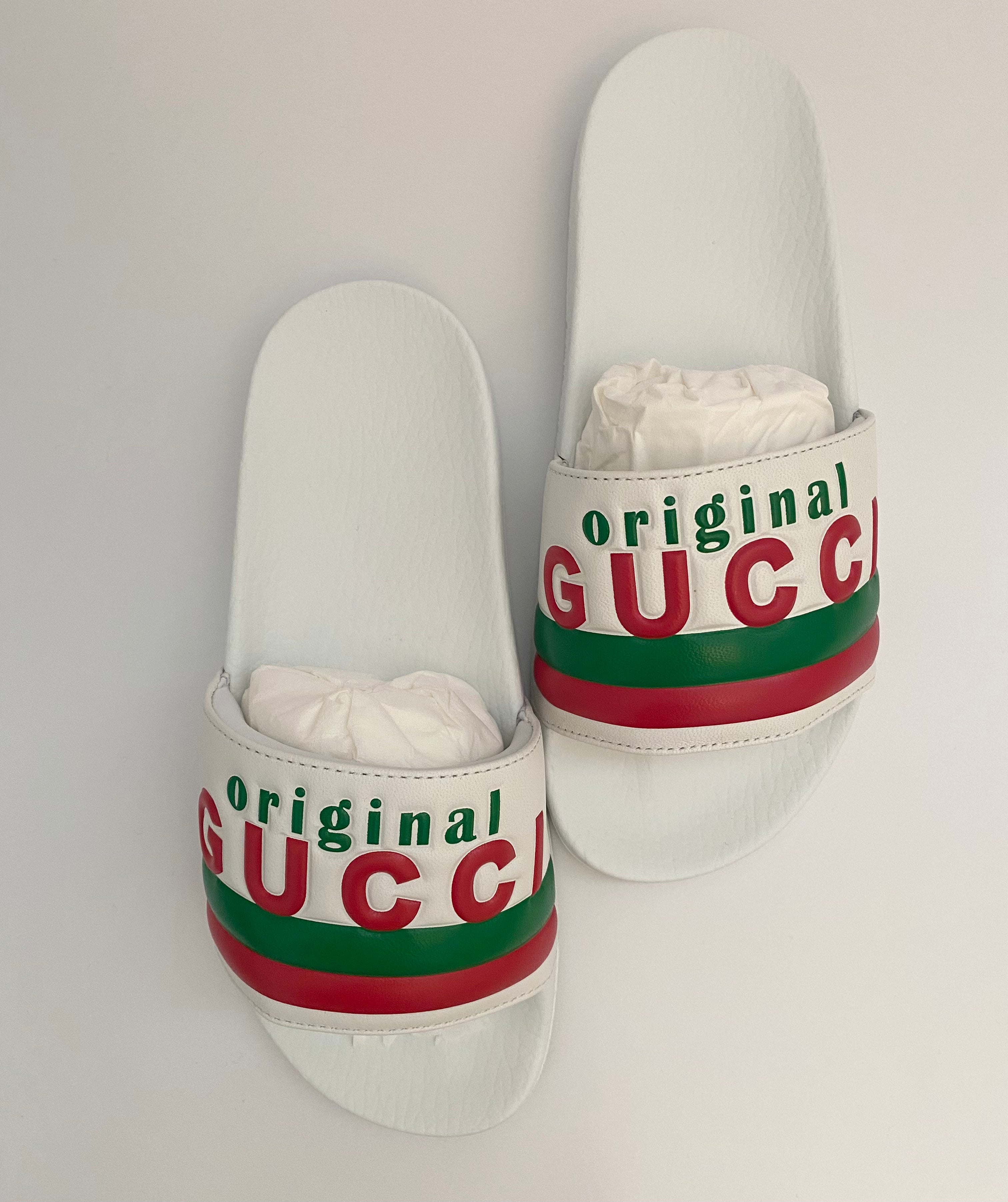 Gucci Original Slides With Logo Print