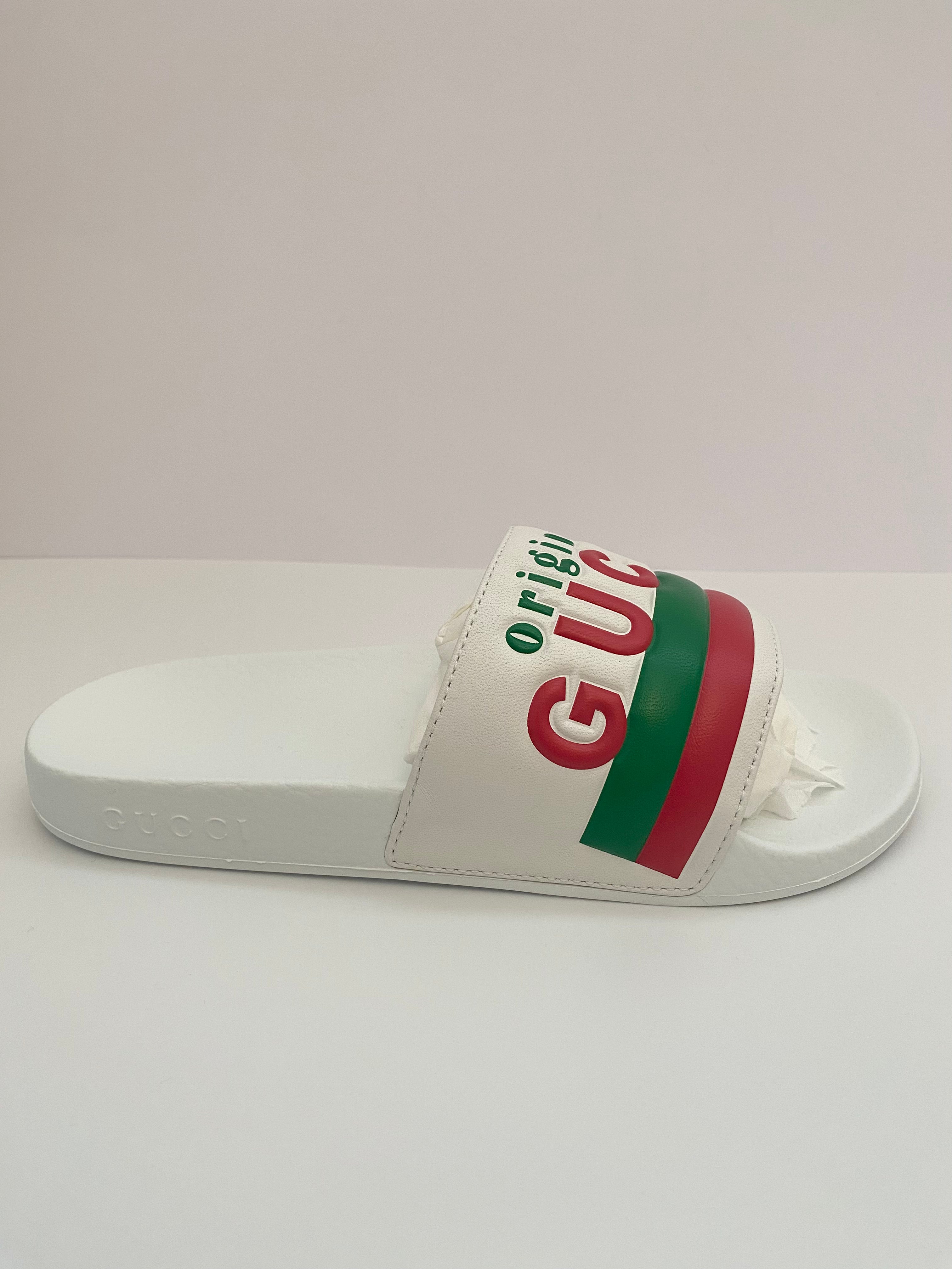 Gucci Original Slides With Logo Print