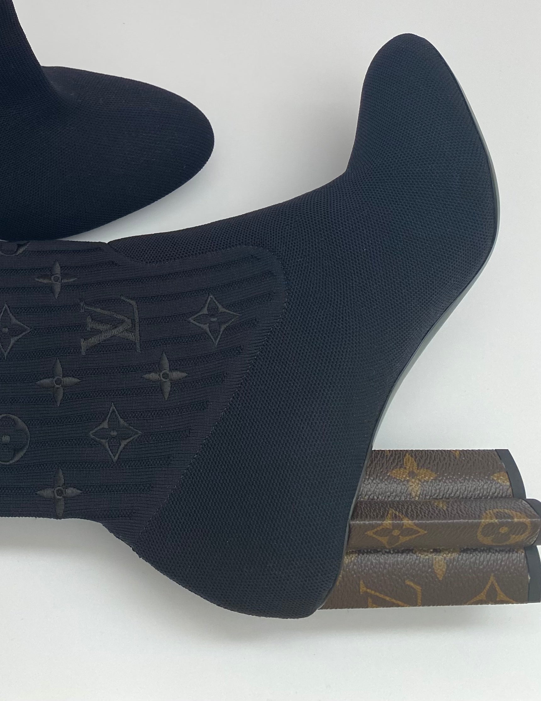 Louis Vuitton Black/Monogram Silhouette Ankle Boots