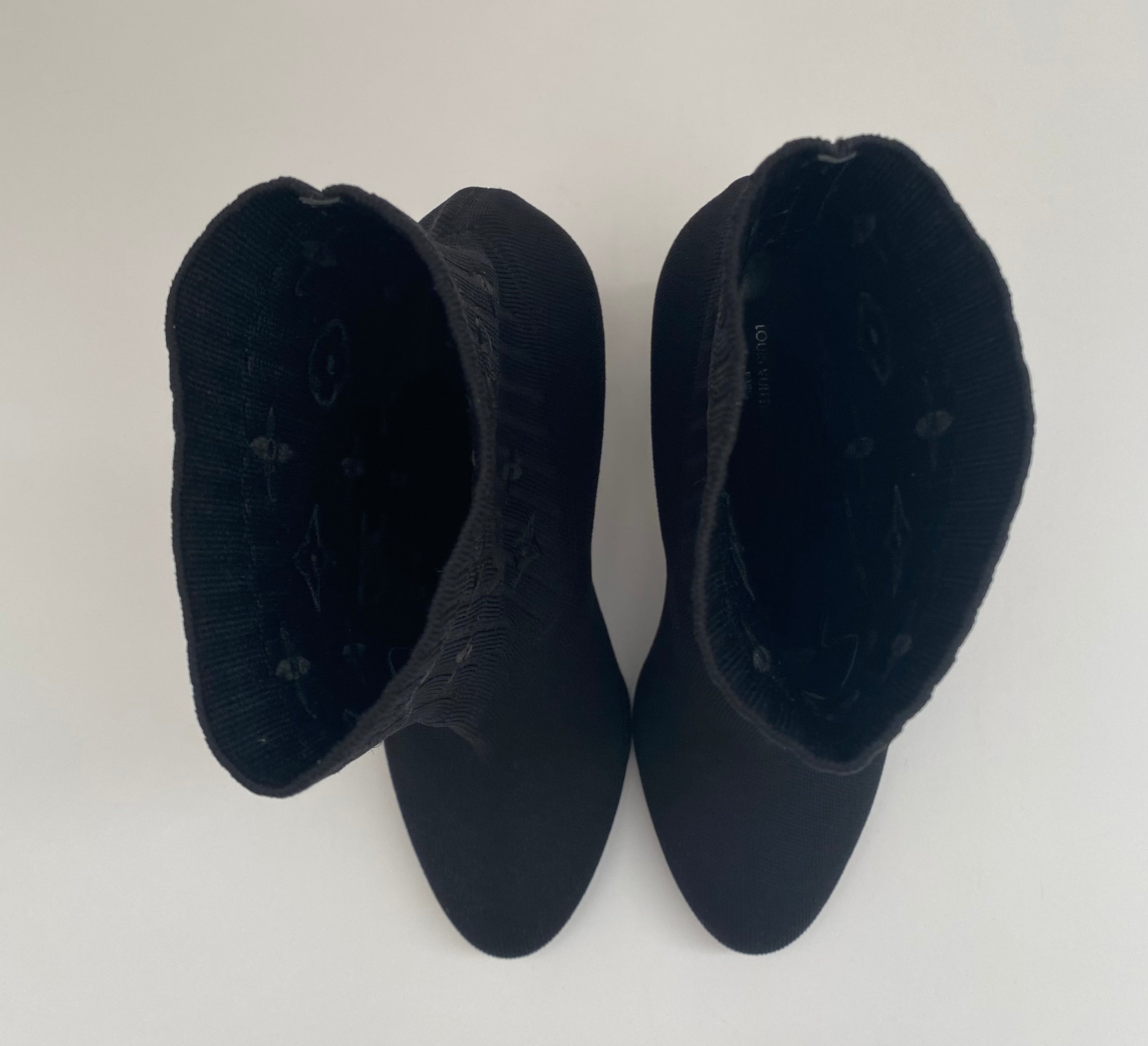 Louis Vuitton Black/Monogram Silhouette Ankle Boots