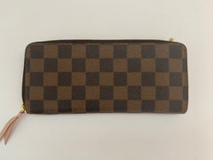 Louis Vuitton Clemence Wallet In Damier Ebene Canvas