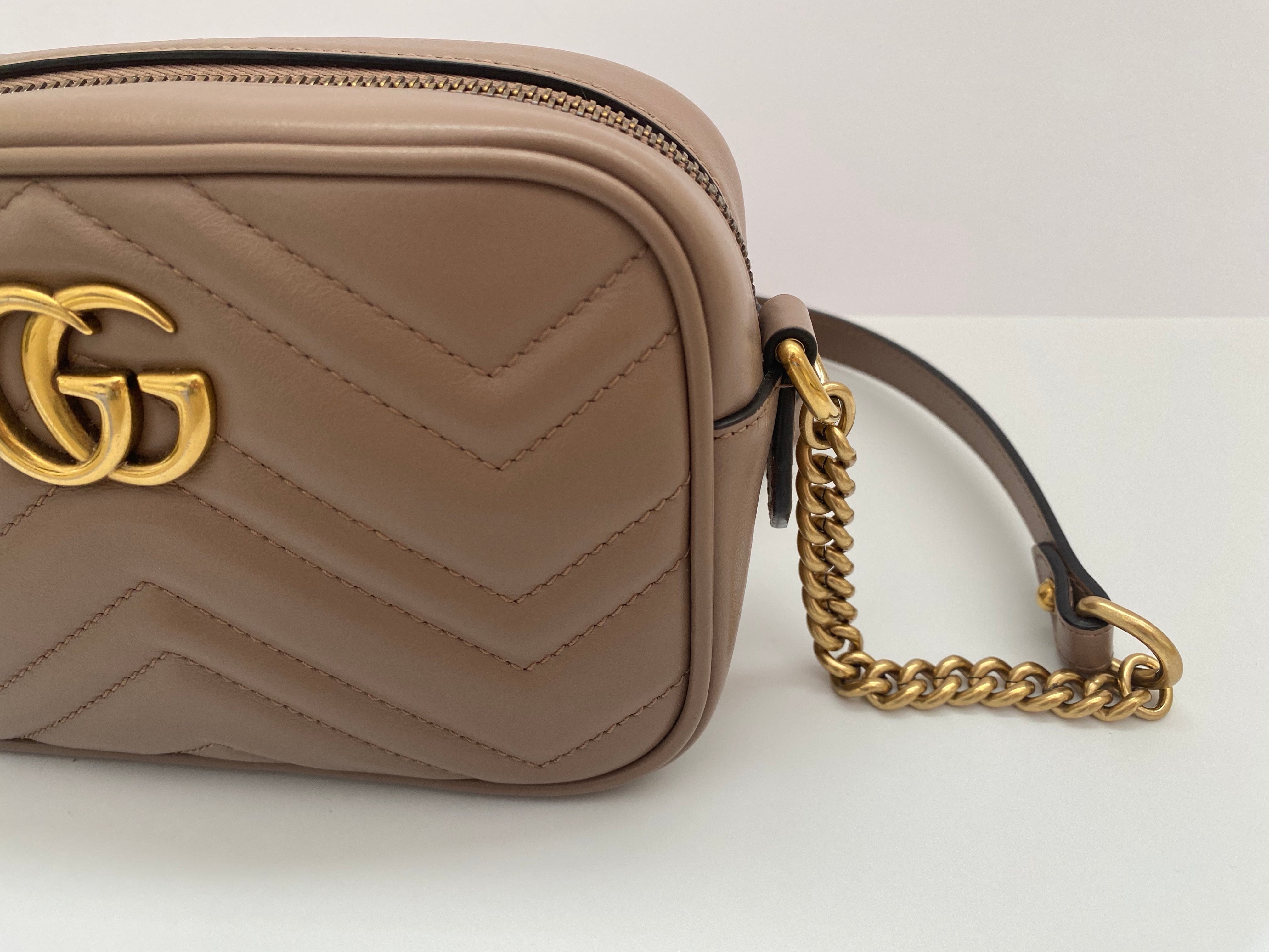 Gucci Dusty Pink Marmont Mini Crossbody Bag  (RRP £1160)