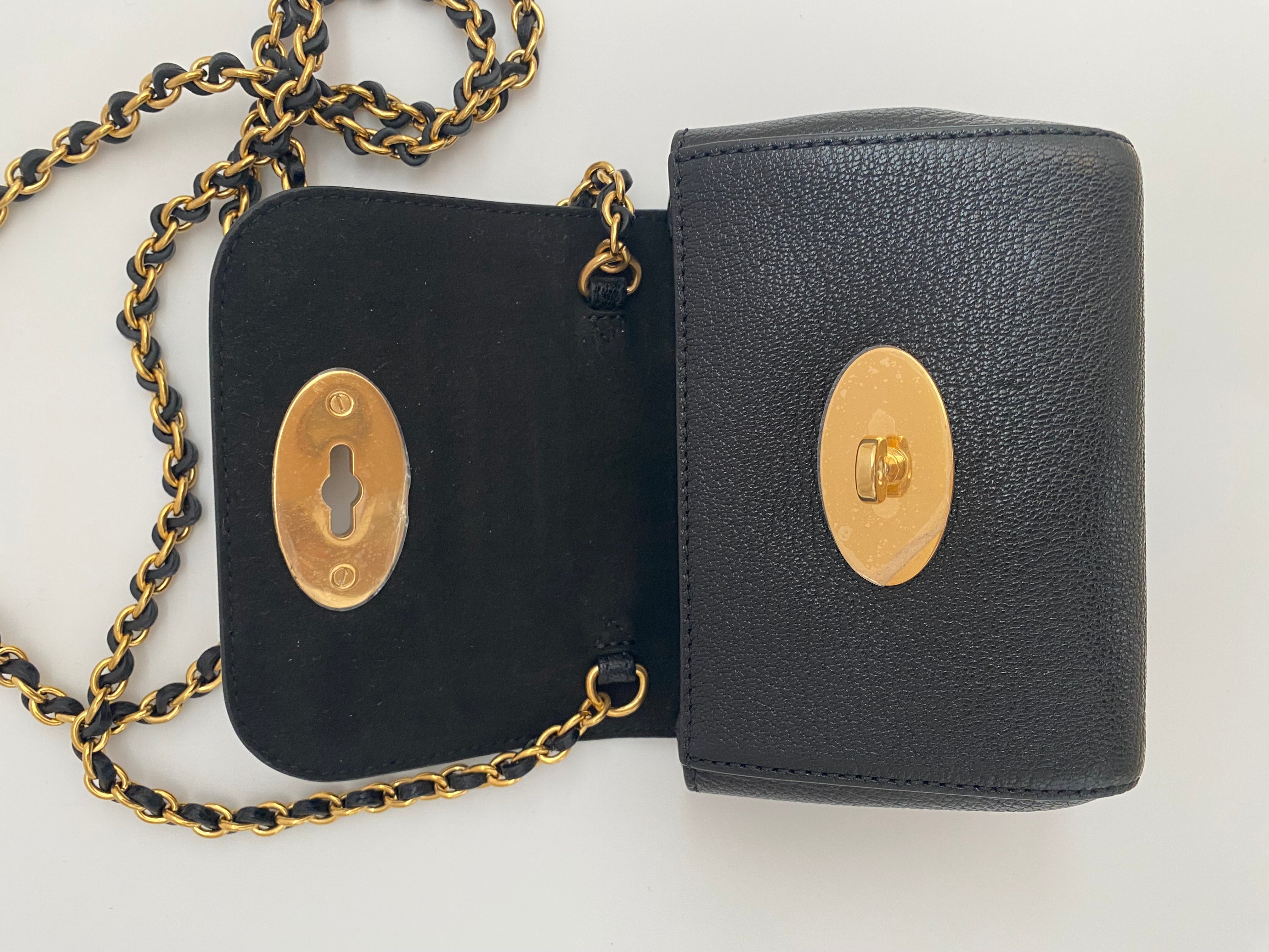 Mulberry Black Mini Lily With Gold Hardware