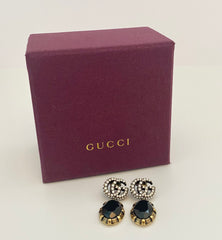 Gucci  Double G Earrings with Black Crystals (RRP £315)