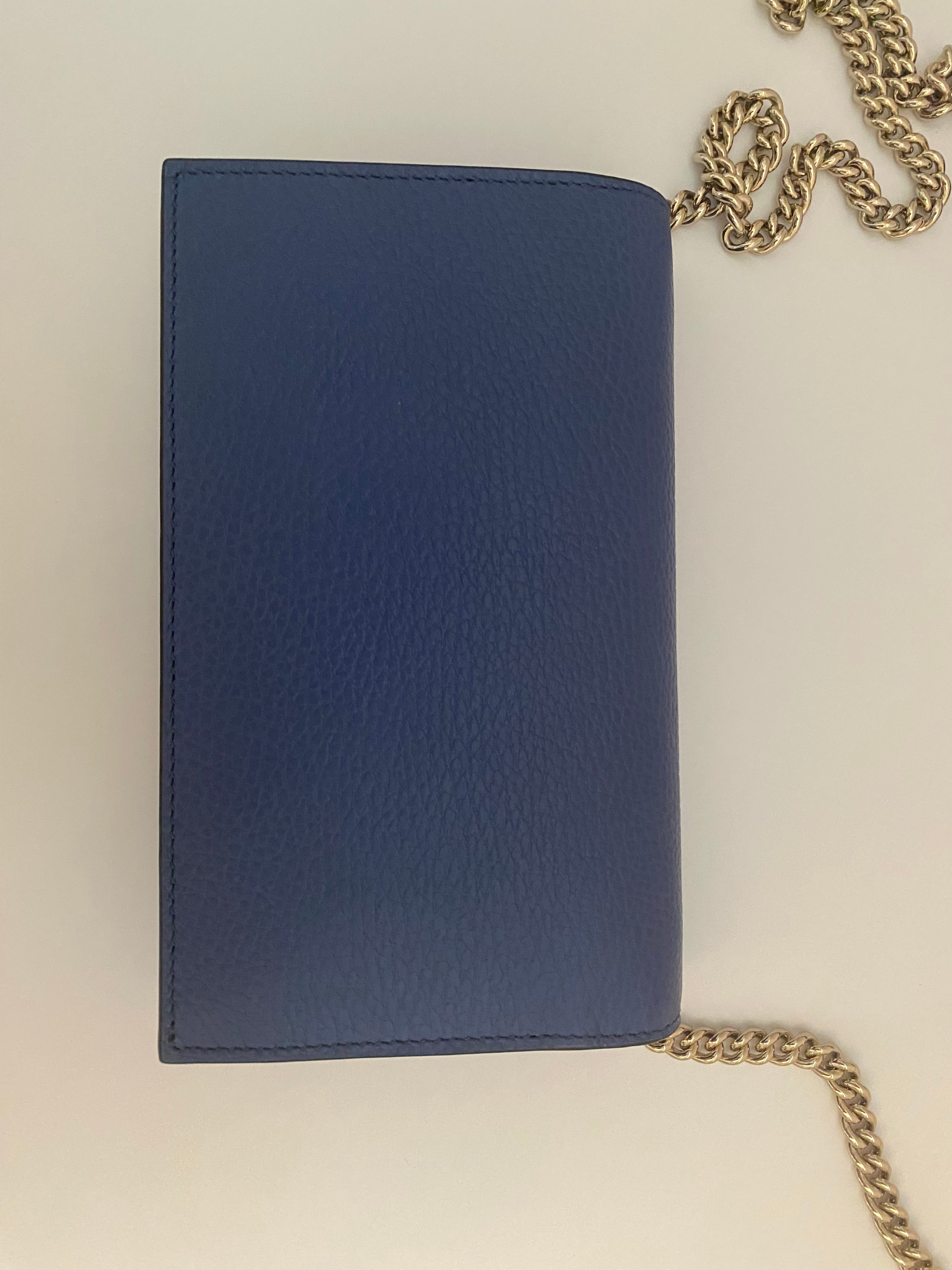 Gucci Blue Interlocking Chain Wallet