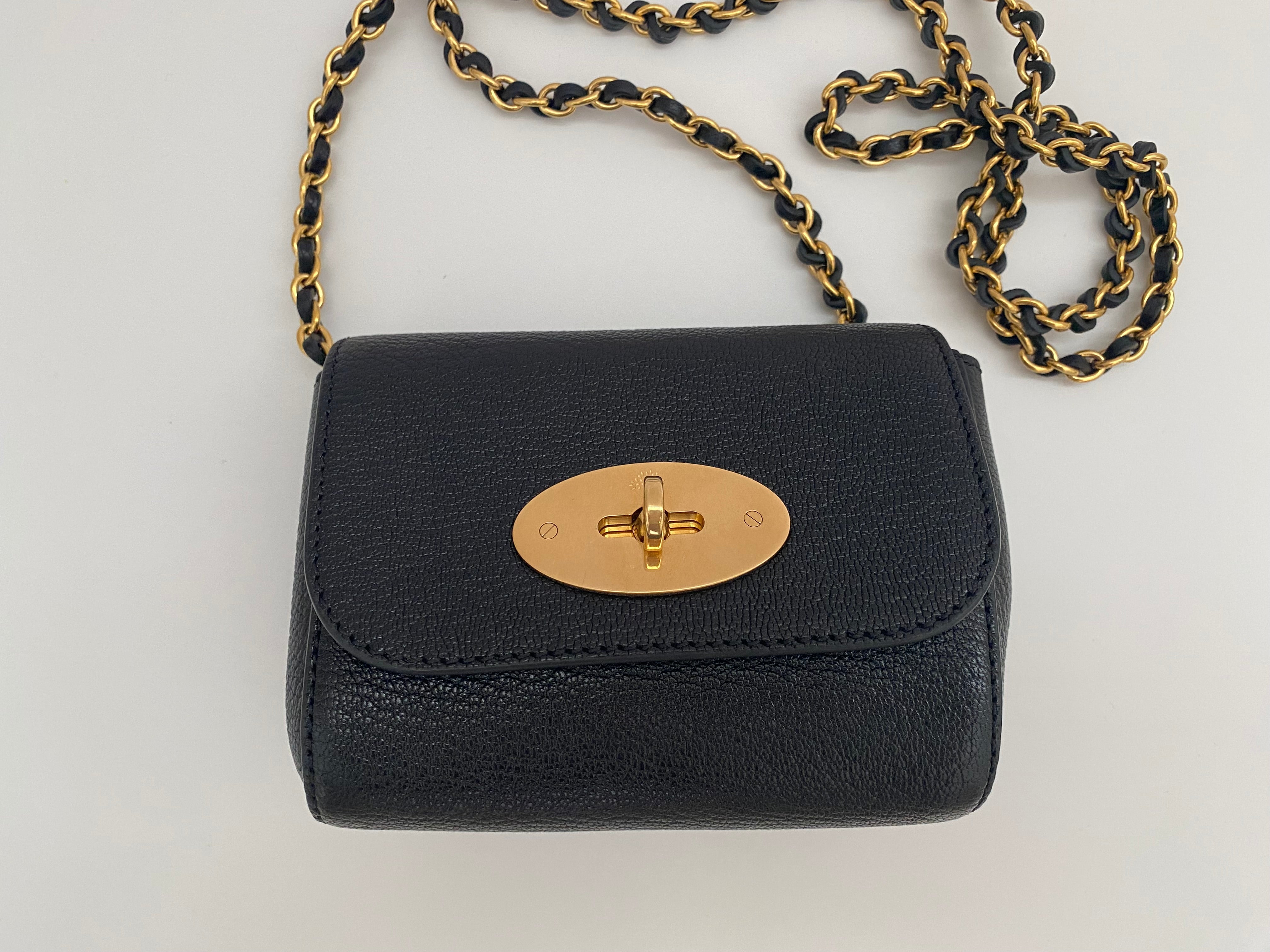 Mulberry Black Mini Lily With Gold Hardware