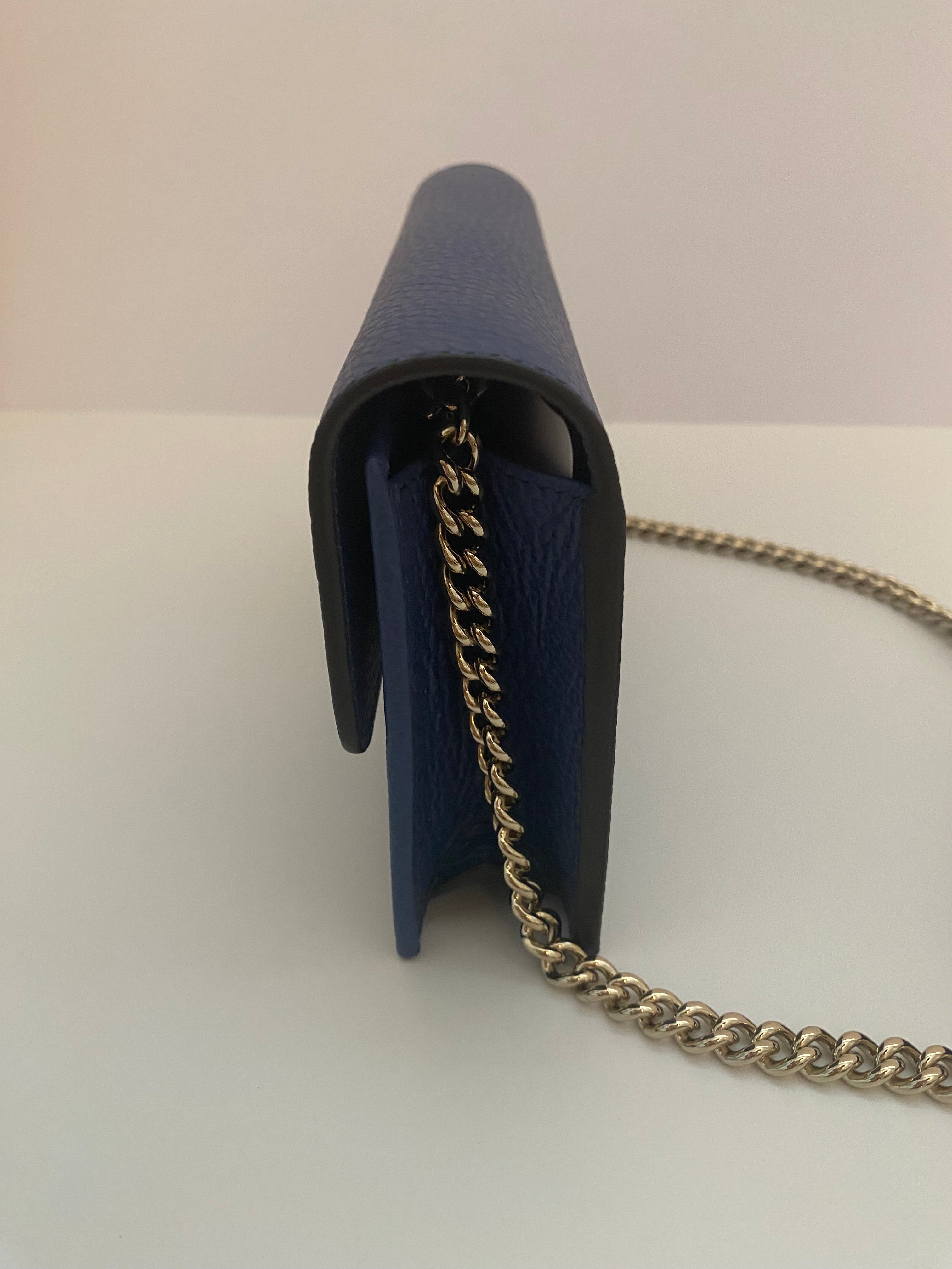 Gucci Blue Interlocking Chain Wallet