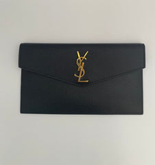 Saint Laurent Black Uptown Pouch Clutch With Gold Hardware (RRP £460)