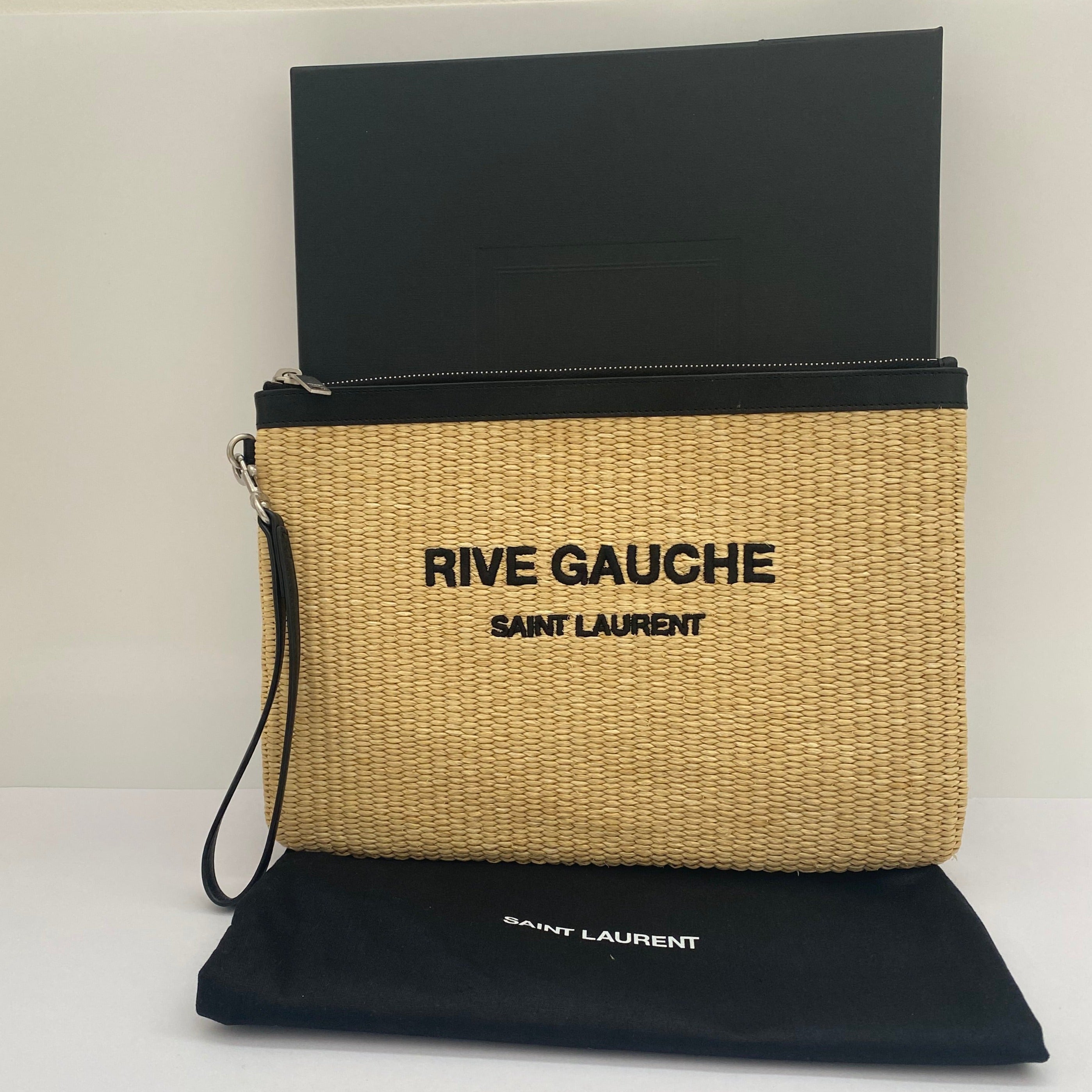 Saint Laurent Raffia Rive Gauche Pouch (RRP £550.00)