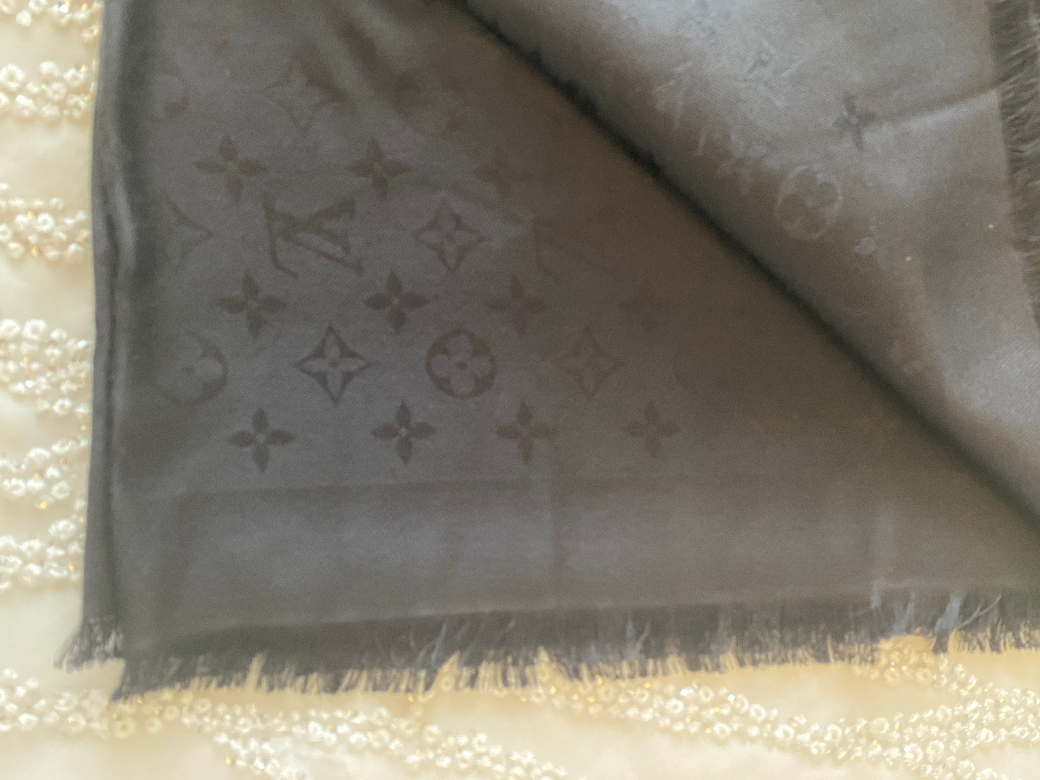 Louis Vuitton Monogram Black Shine Shawl (RRP £505)