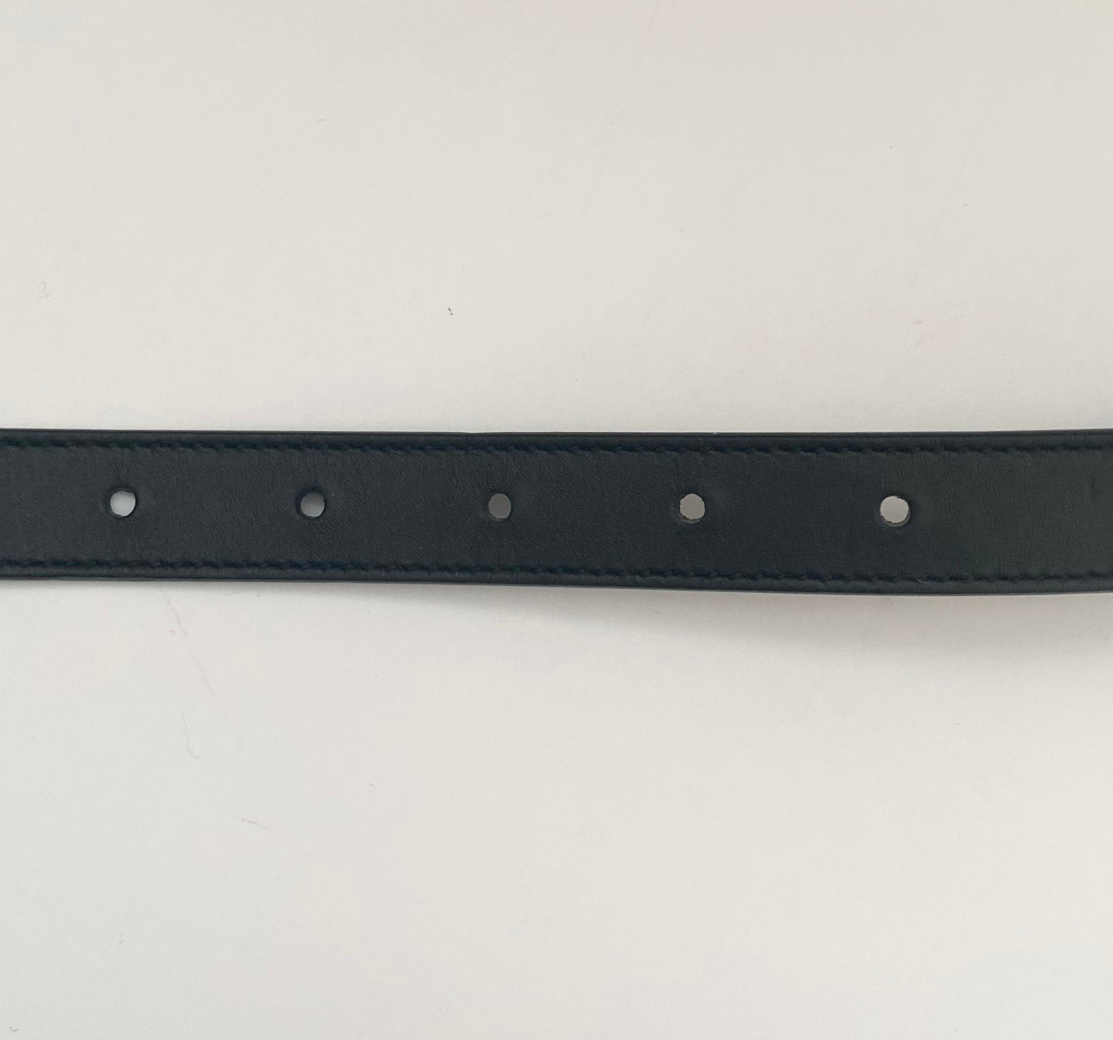 Gucci Slim Black GG  Marmont Leather Belt With AntIque Gold Hardware (RRP £320)