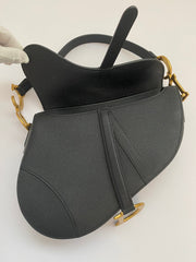 Dior Black Saddle Bag In Grained Calfskin (RRP £3,450)