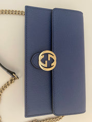 Gucci Blue Interlocking Chain Wallet