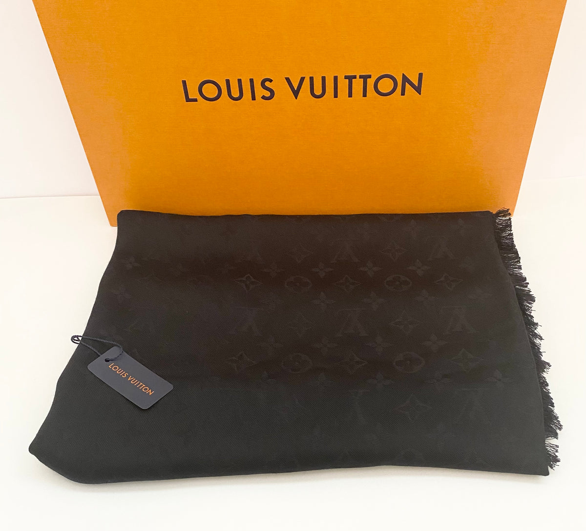 Louis Vuitton Monogram Black Shine Shawl (RRP £505)