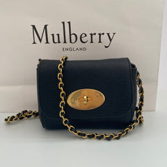 Mulberry Black Mini Lily With Gold Hardware