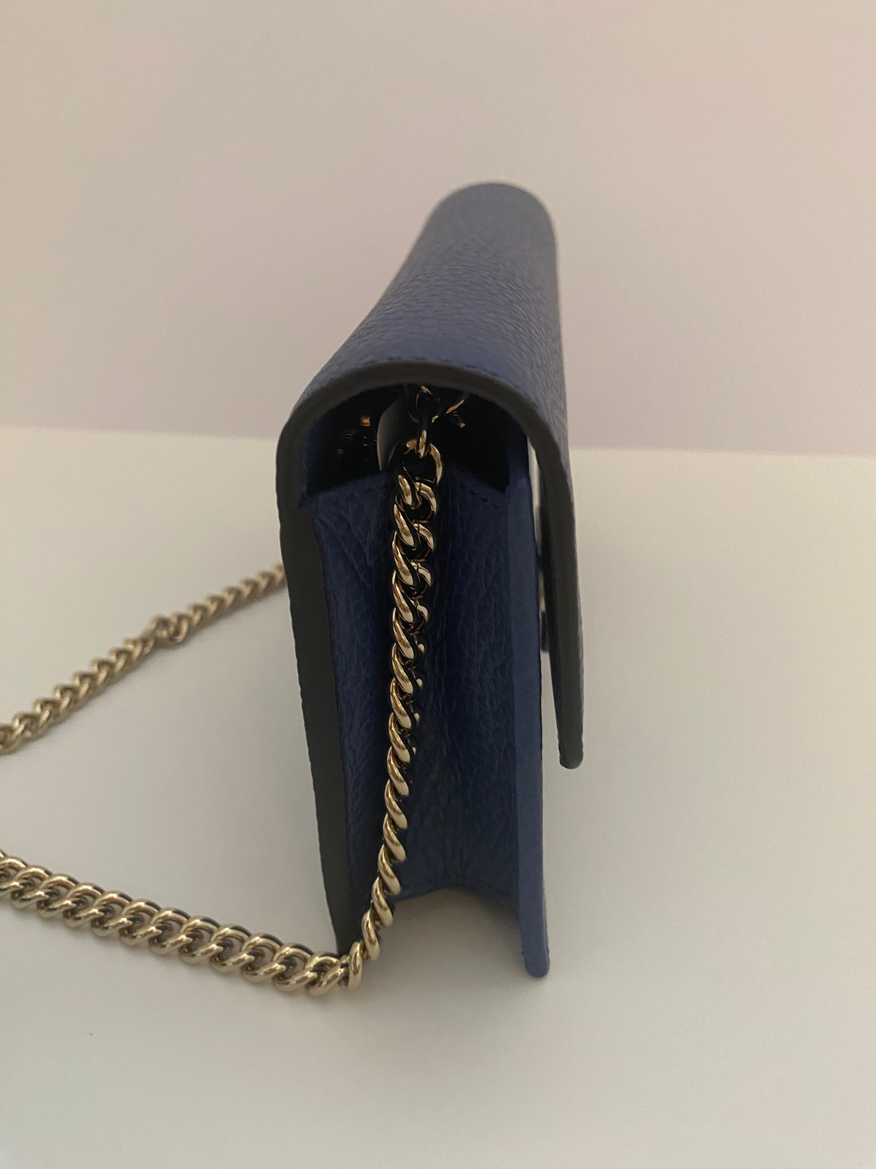 Gucci Blue Interlocking Chain Wallet