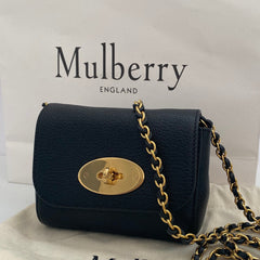 Mulberry Black Mini Lily With Gold Hardware