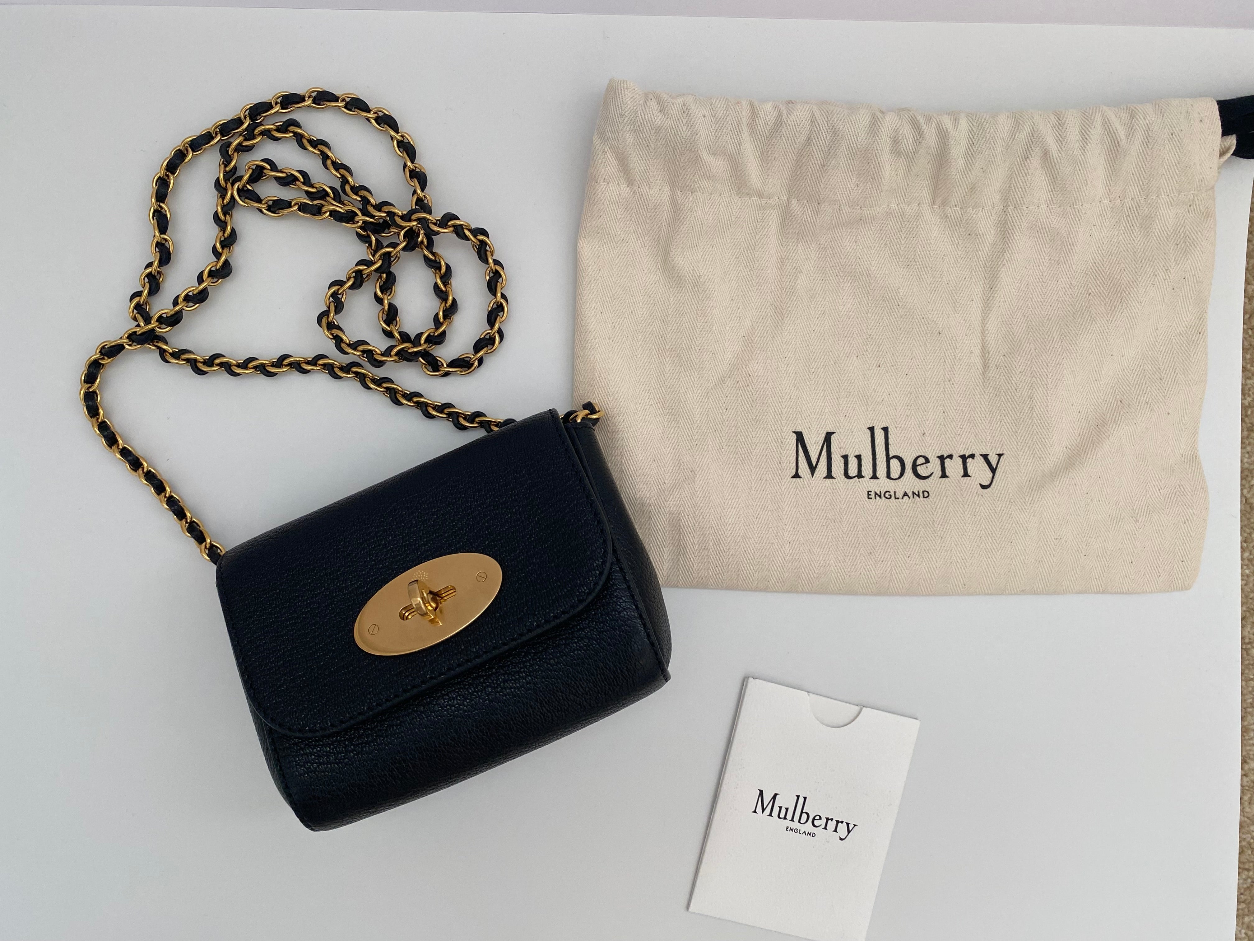 Mulberry Black Mini Lily With Gold Hardware