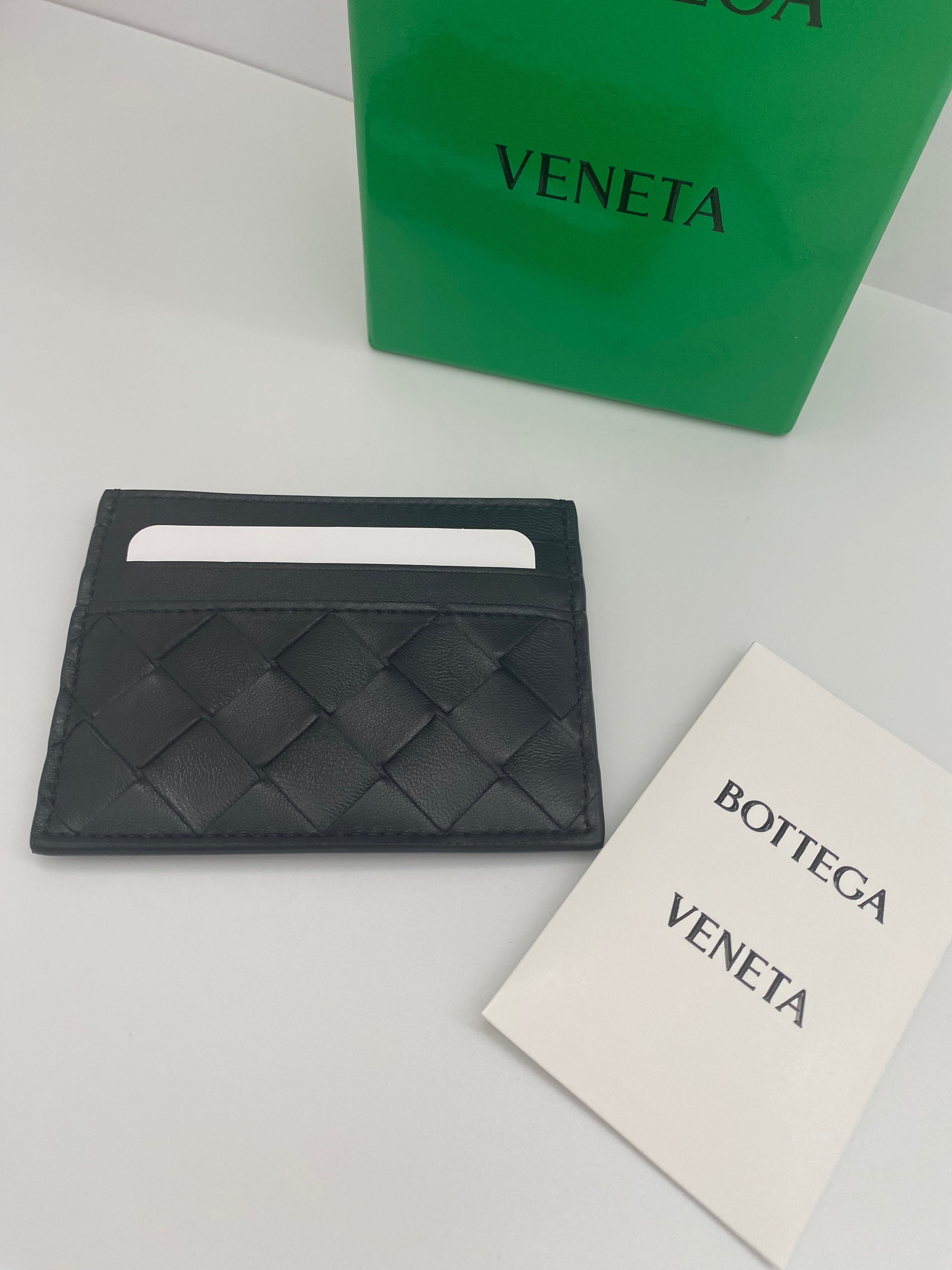 Bottega Black Veneta Intrecciato Card Case (RRP £260.00)