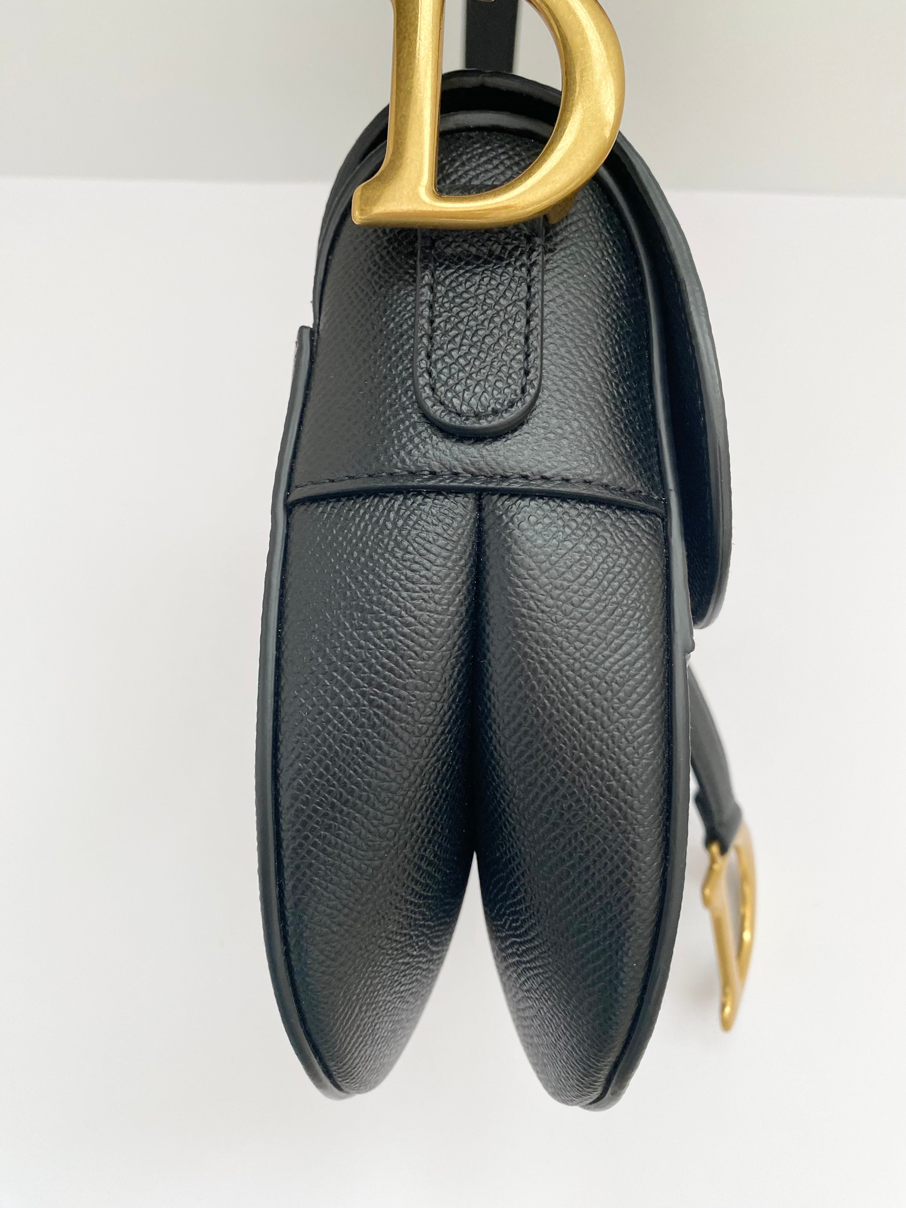 Dior Black Saddle Bag In Grained Calfskin (RRP £3,450)