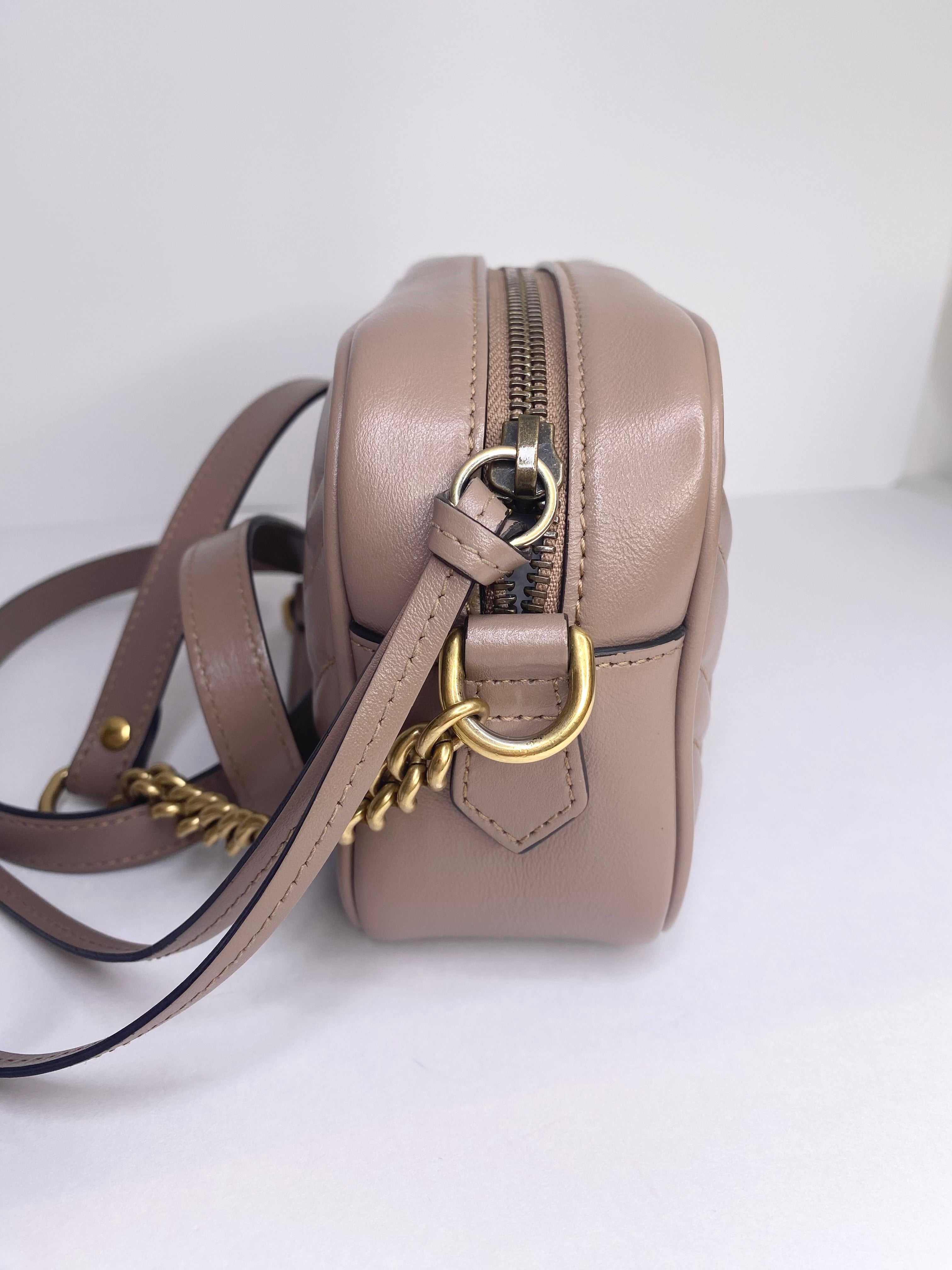 Gucci Dusty Pink Marmont Mini Crossbody Bag  (RRP £1160)