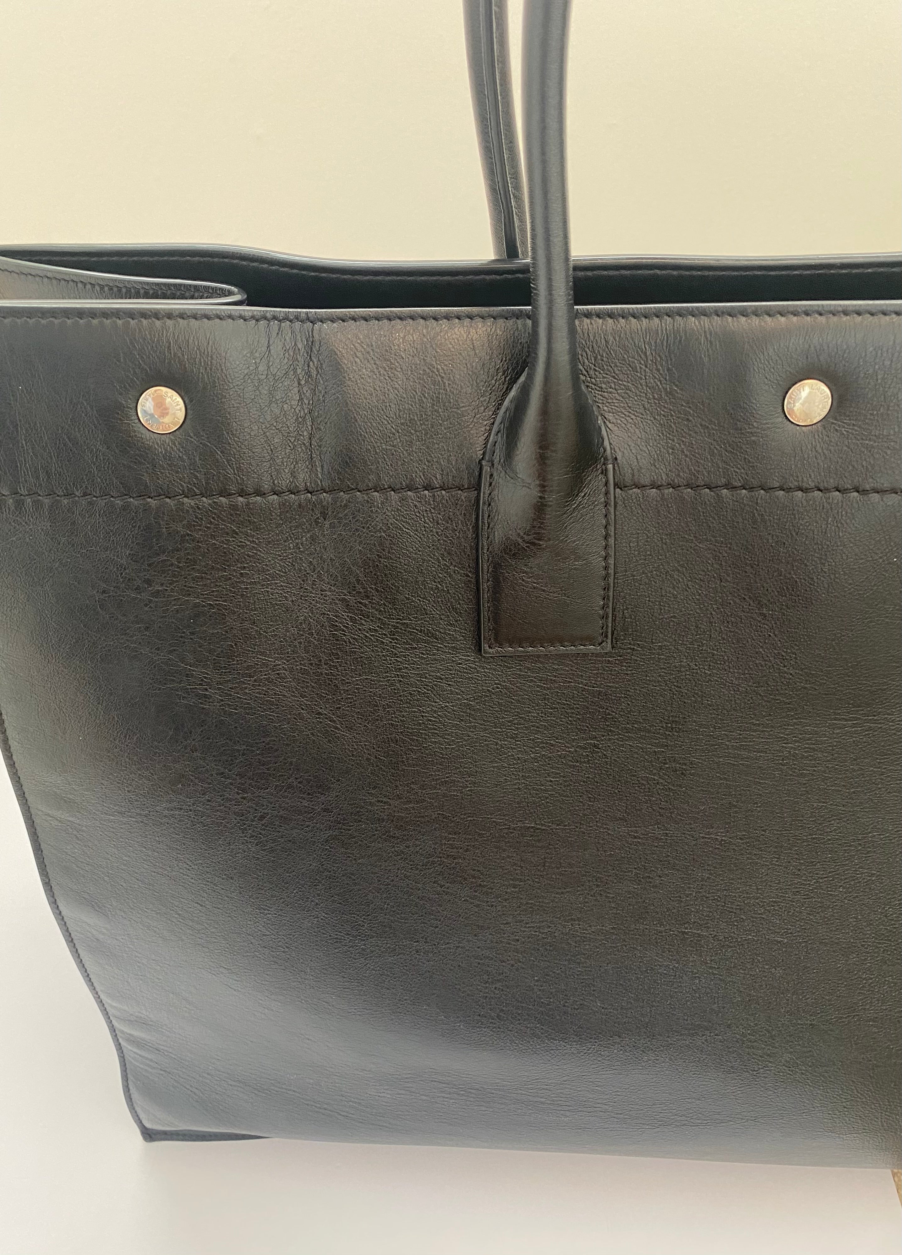 Saint Laurent Black Rive Gauche Tote In Smooth Calfskin Leather (RRP £1760)