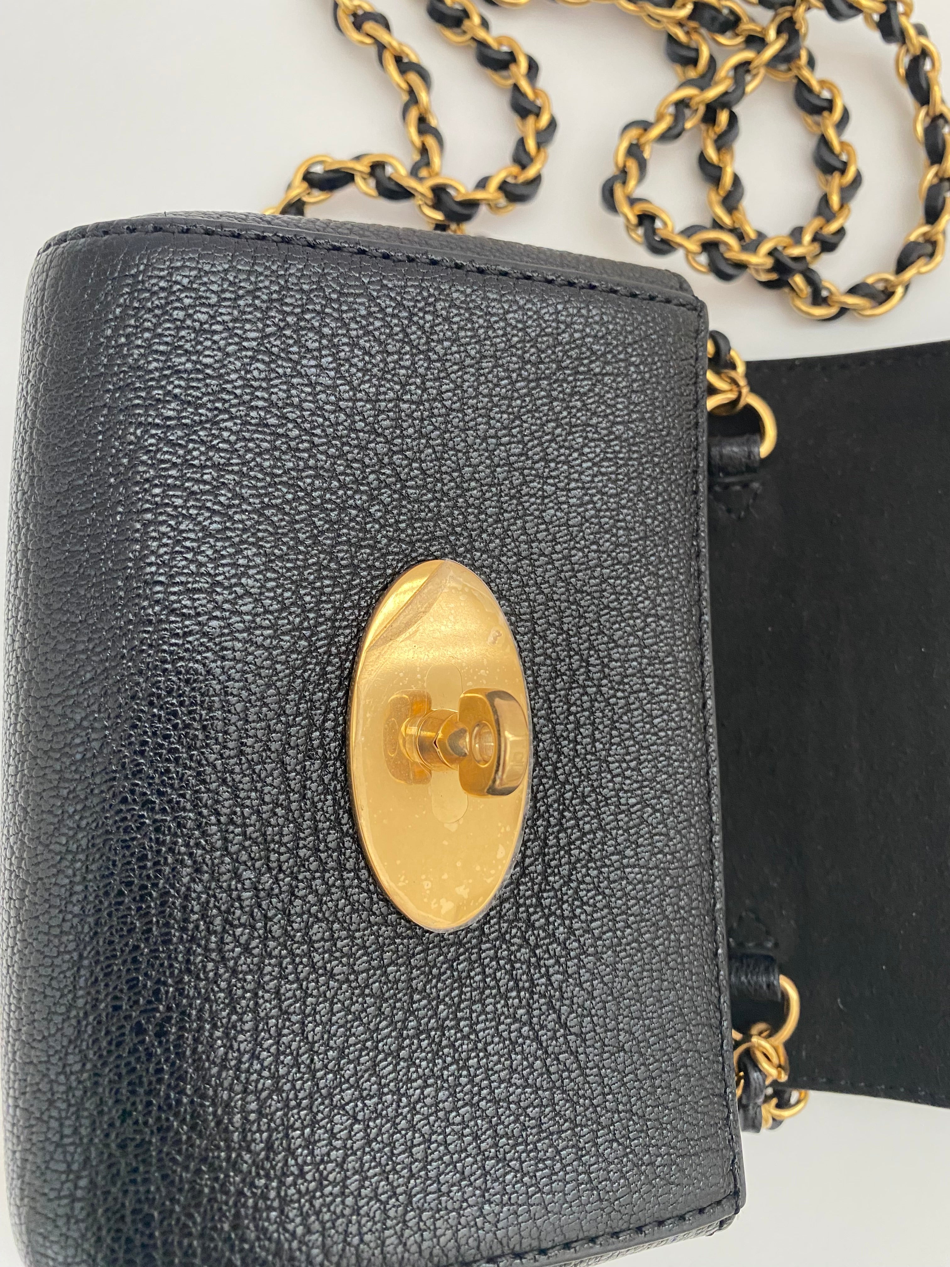 Mulberry Black Mini Lily With Gold Hardware