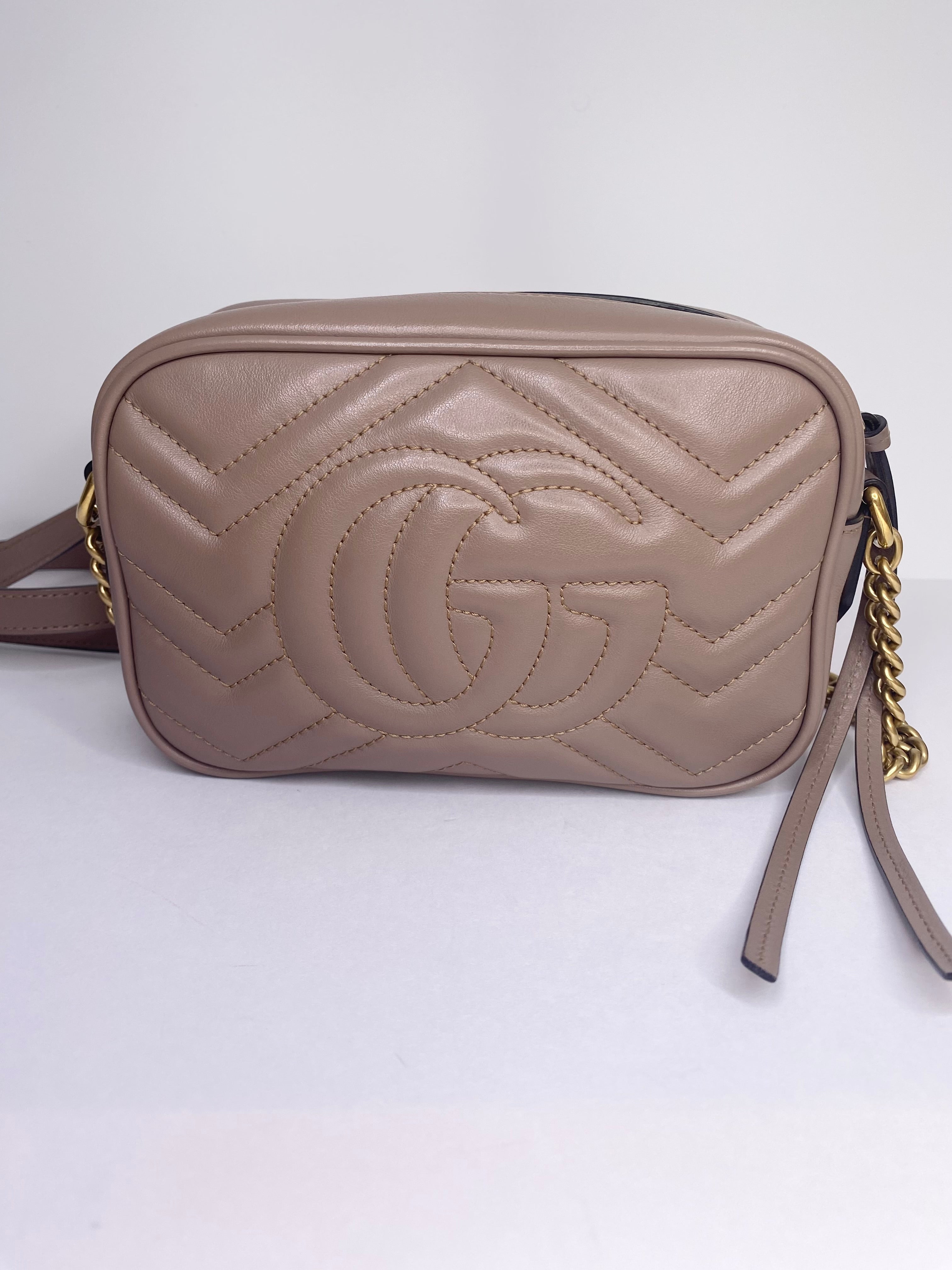 Gucci Dusty Pink Marmont Mini Crossbody Bag  (RRP £1160)