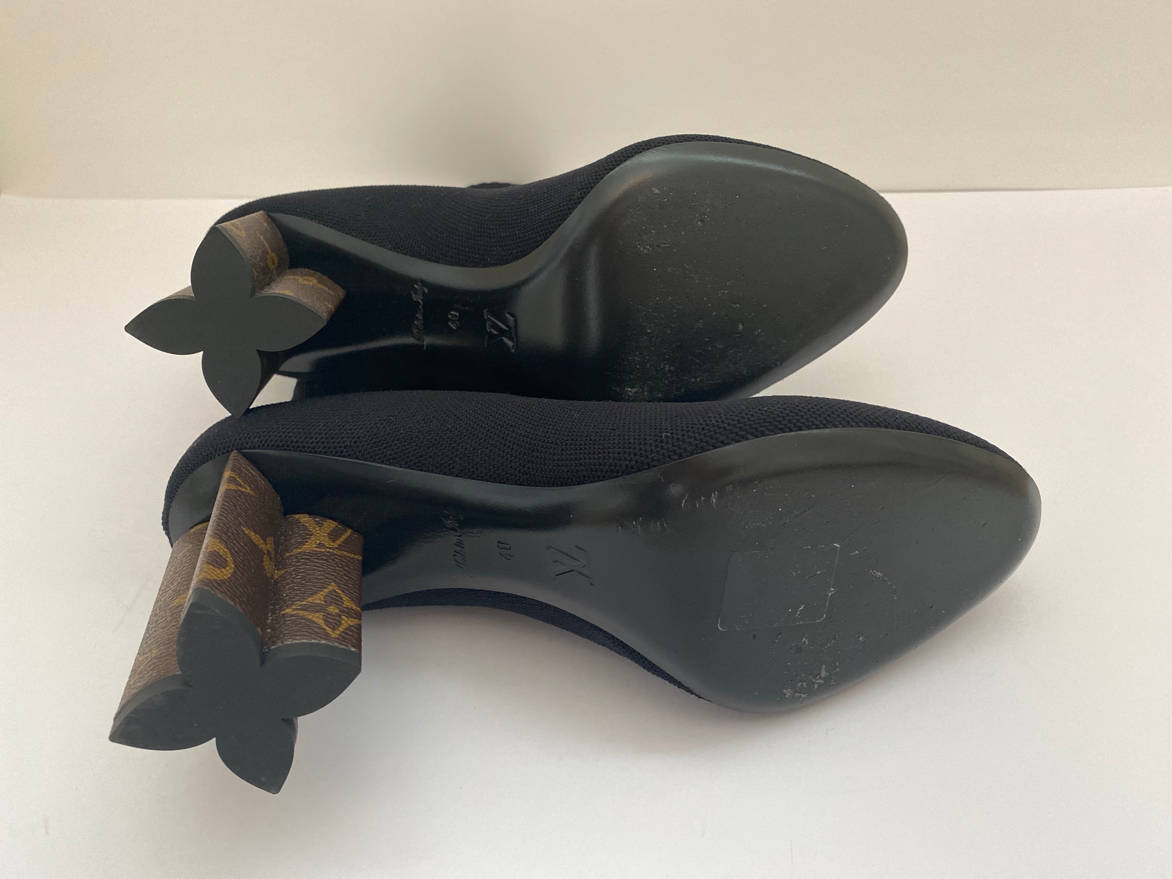 Louis Vuitton Black/Monogram Silhouette Ankle Boots