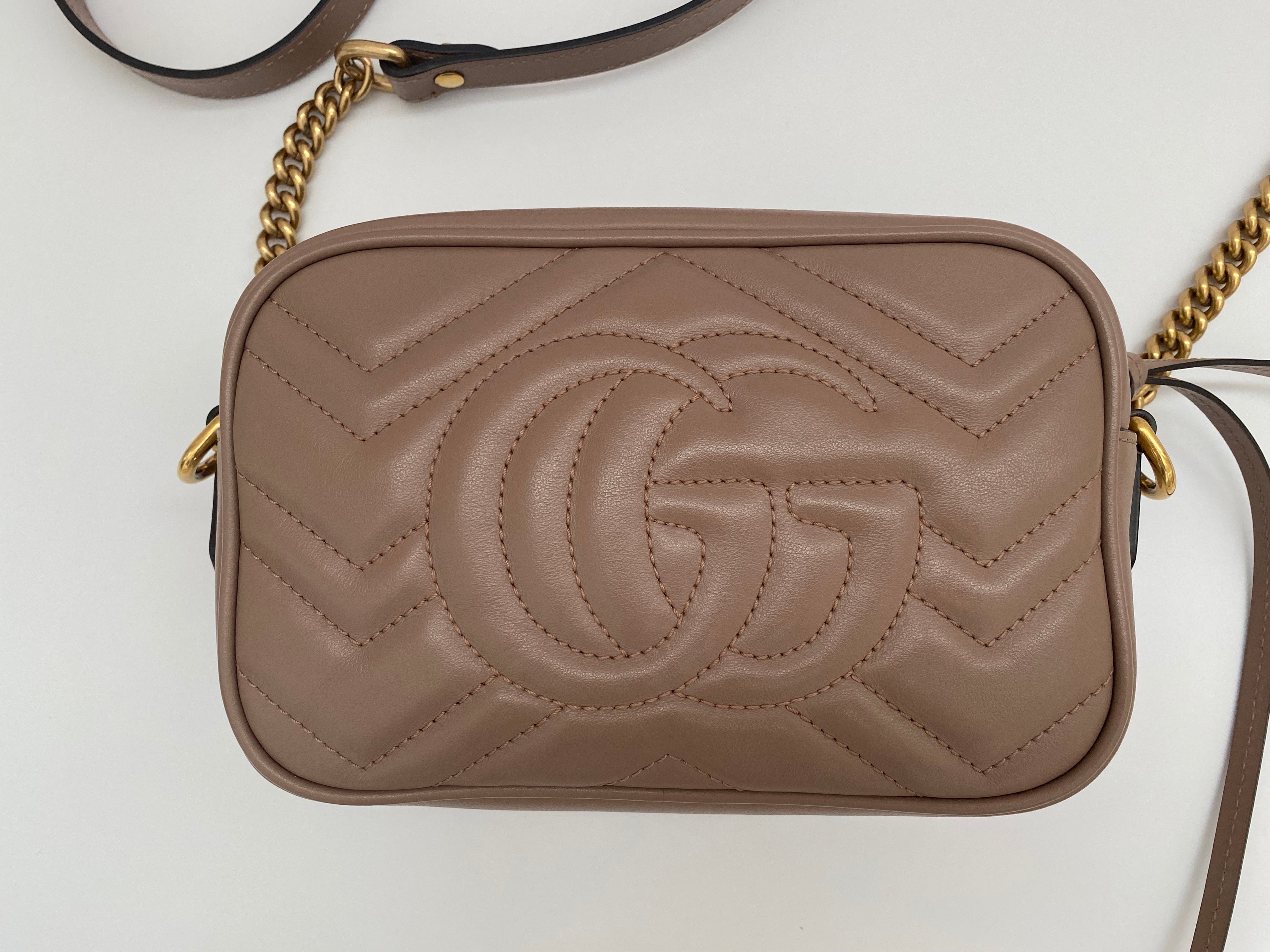 Gucci Dusty Pink Marmont Mini Crossbody Bag  (RRP £1160)