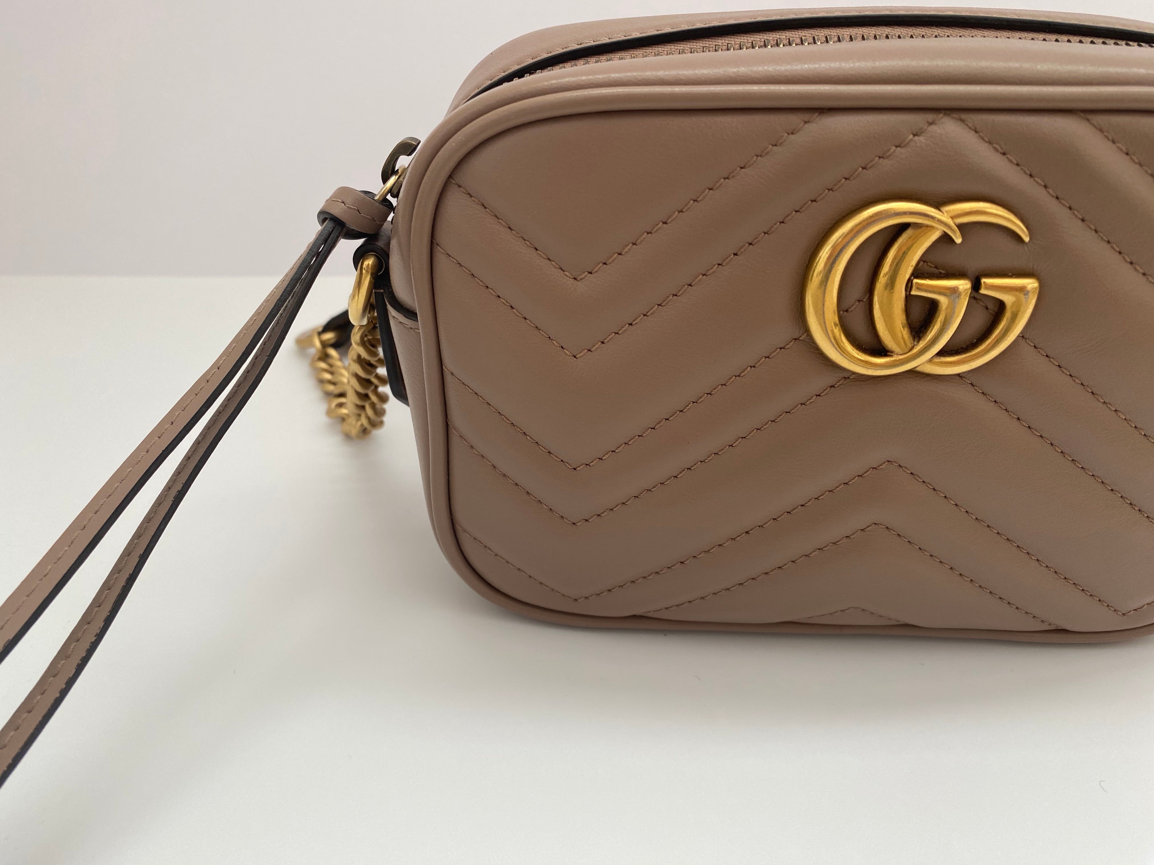 Gucci Dusty Pink Marmont Mini Crossbody Bag  (RRP £1160)